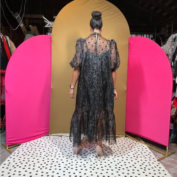 Eloquii Black Sheer Long Sleeve Dress - Picture 2 of 4